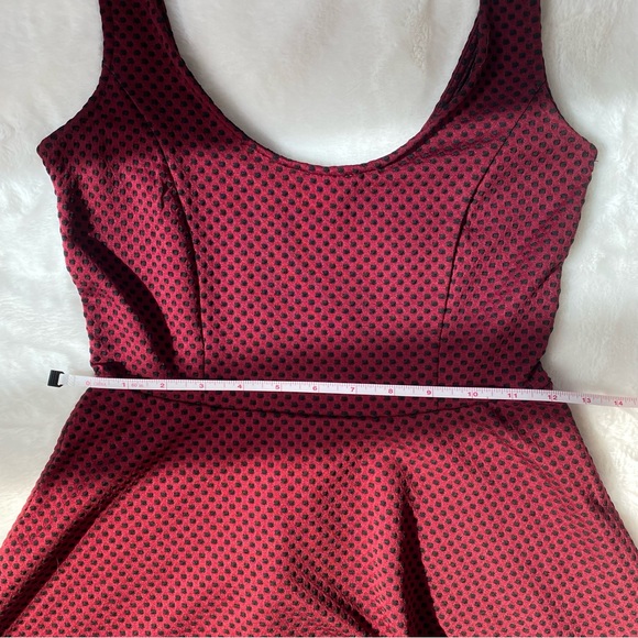 F21 Size S Maroon Red Spotted Skater Dress - Picture 8 of 9